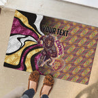 Personalised Brisbane Lions Rubber Doormat Trippy Psychedelic Abstract Art Mascot Football Fans