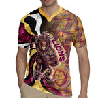 Personalised Brisbane Lions Rugby Jersey Trippy Psychedelic Abstract Art Mascot Football Fans
