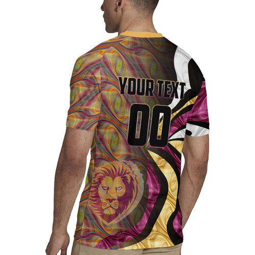 Personalised Brisbane Lions Rugby Jersey Trippy Psychedelic Abstract Art Mascot Football Fans