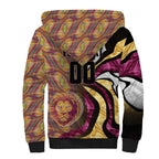 Personalised Brisbane Lions Sherpa Hoodie Trippy Psychedelic Abstract Art Mascot Football Fans