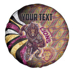 Personalised Brisbane Lions Spare Tire Cover Trippy Psychedelic Abstract Art Mascot Football Fans