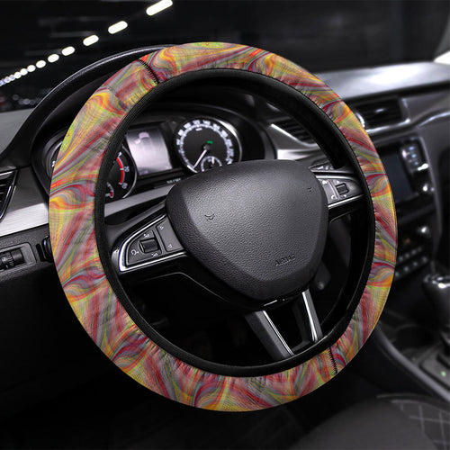 Brisbane Lions Steering Wheel Cover Trippy Psychedelic Abstract Art Mascot Football Fans