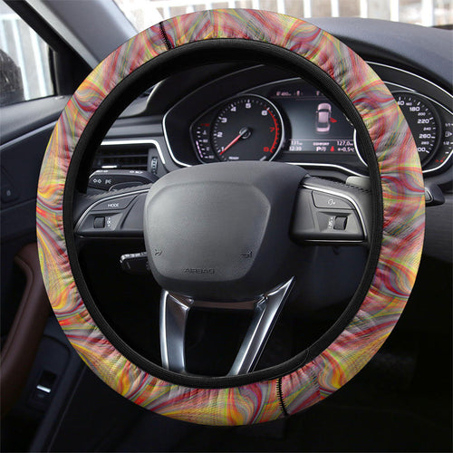 Brisbane Lions Steering Wheel Cover Trippy Psychedelic Abstract Art Mascot Football Fans