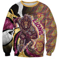 Personalised Brisbane Lions Sweatshirt Trippy Psychedelic Abstract Art Mascot Football Fans