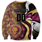 Personalised Brisbane Lions Sweatshirt Trippy Psychedelic Abstract Art Mascot Football Fans