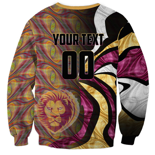 Personalised Brisbane Lions Sweatshirt Trippy Psychedelic Abstract Art Mascot Football Fans