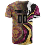 Personalised Brisbane Lions T Shirt Trippy Psychedelic Abstract Art Mascot Football Fans
