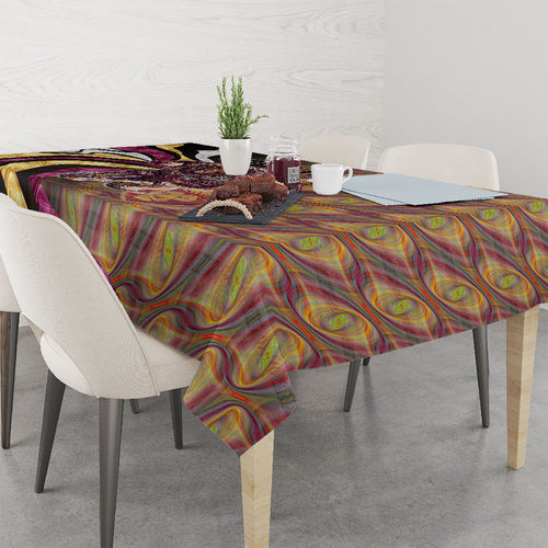 Personalised Brisbane Lions Tablecloth Trippy Psychedelic Abstract Art Mascot Football Fans