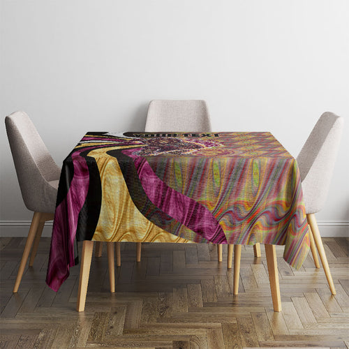 Personalised Brisbane Lions Tablecloth Trippy Psychedelic Abstract Art Mascot Football Fans