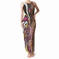Personalised Brisbane Lions Tank Maxi Dress Trippy Psychedelic Abstract Art Mascot Football Fans
