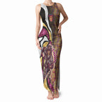 Personalised Brisbane Lions Tank Maxi Dress Trippy Psychedelic Abstract Art Mascot Football Fans