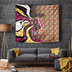 Personalised Brisbane Lions Tapestry Trippy Psychedelic Abstract Art Mascot Football Fans