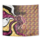 Personalised Brisbane Lions Tapestry Trippy Psychedelic Abstract Art Mascot Football Fans
