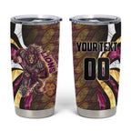 Personalised Brisbane Lions Tumbler Cup Trippy Psychedelic Abstract Art Mascot Football Fans
