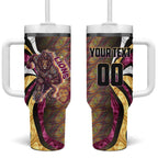 Personalised Brisbane Lions Tumbler With Handle Trippy Psychedelic Abstract Art Mascot Football Fans