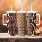 Personalised Brisbane Lions Tumbler With Handle Trippy Psychedelic Abstract Art Mascot Football Fans