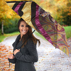 Personalised Brisbane Lions Umbrella Trippy Psychedelic Abstract Art Mascot Football Fans