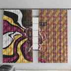 Personalised Brisbane Lions Window Curtain Trippy Psychedelic Abstract Art Mascot Football Fans