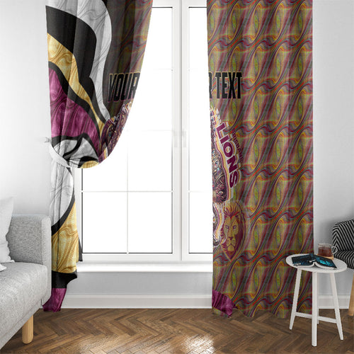 Personalised Brisbane Lions Window Curtain Trippy Psychedelic Abstract Art Mascot Football Fans