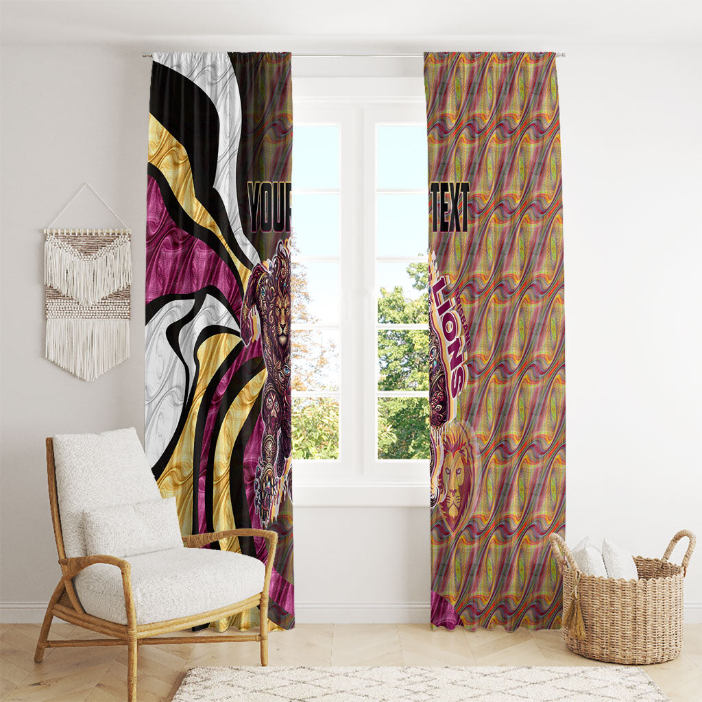 Personalised Brisbane Lions Window Curtain Trippy Psychedelic Abstract Art Mascot Football Fans