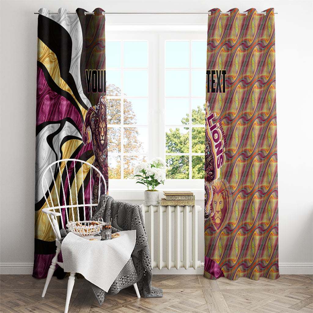 Personalised Brisbane Lions Window Curtain Trippy Psychedelic Abstract Art Mascot Football Fans