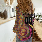 Personalised Brisbane Lions Women Casual Shirt Trippy Psychedelic Abstract Art Mascot Football Fans
