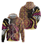 Personalised Brisbane Lions Zip Hoodie Trippy Psychedelic Abstract Art Mascot Football Fans