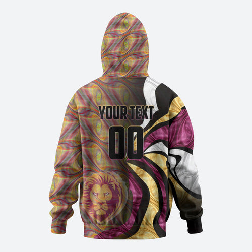 Personalised Brisbane Lions Zip Hoodie Trippy Psychedelic Abstract Art Mascot Football Fans