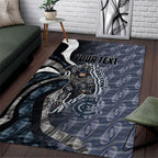 Personalised Carlton Area Rug Trippy Psychedelic Abstract Art Mascot Football Fans