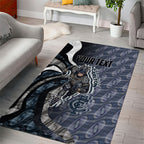 Personalised Carlton Area Rug Trippy Psychedelic Abstract Art Mascot Football Fans