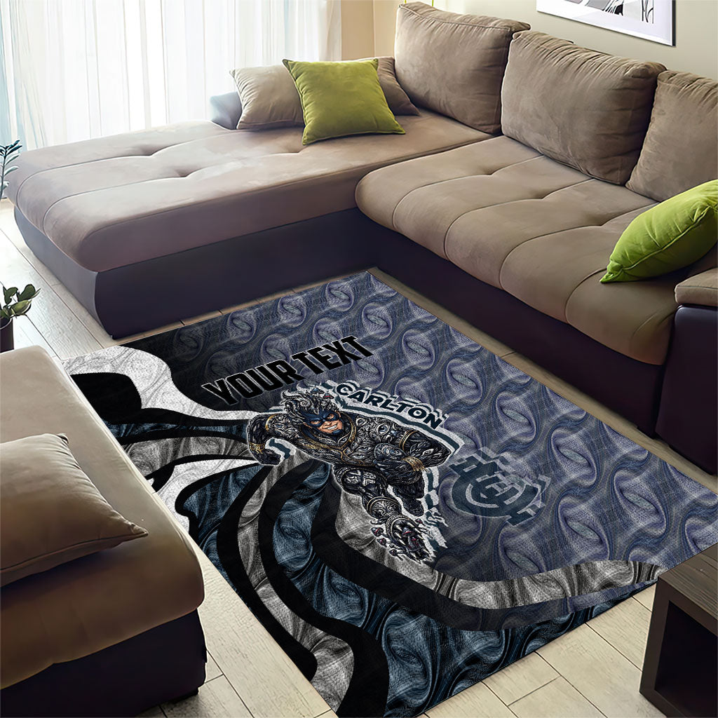 Personalised Carlton Area Rug Trippy Psychedelic Abstract Art Mascot Football Fans