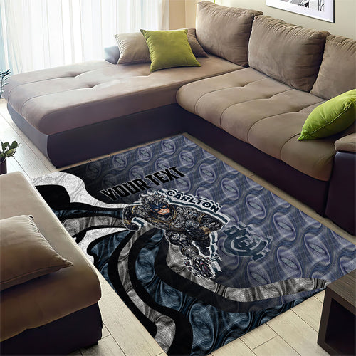 Personalised Carlton Area Rug Trippy Psychedelic Abstract Art Mascot Football Fans