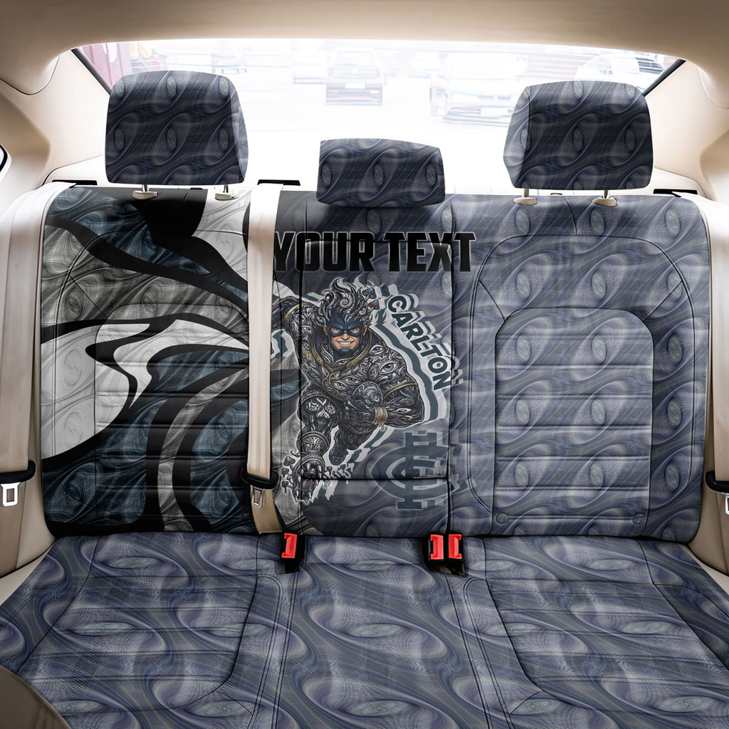 Personalised Carlton Back Car Seat Cover Trippy Psychedelic Abstract Art Mascot Football Fans
