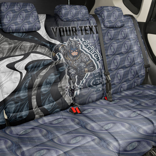 Personalised Carlton Back Car Seat Cover Trippy Psychedelic Abstract Art Mascot Football Fans