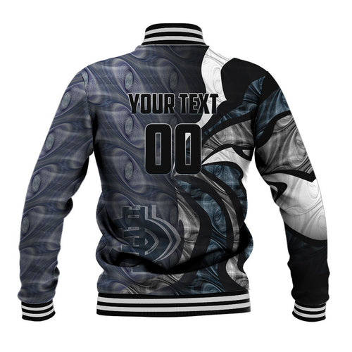 Personalised Carlton Baseball Jacket Trippy Psychedelic Abstract Art Mascot Football Fans