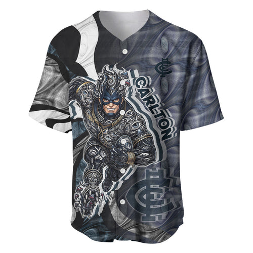Personalised Carlton Baseball Jersey Trippy Psychedelic Abstract Art Mascot Football Fans