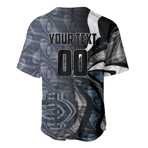 Personalised Carlton Baseball Jersey Trippy Psychedelic Abstract Art Mascot Football Fans