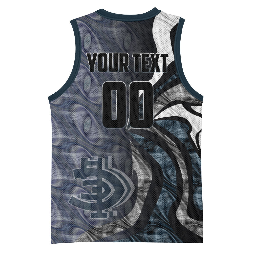 Personalised Carlton Basketball Jersey Trippy Psychedelic Abstract Art Mascot Football Fans
