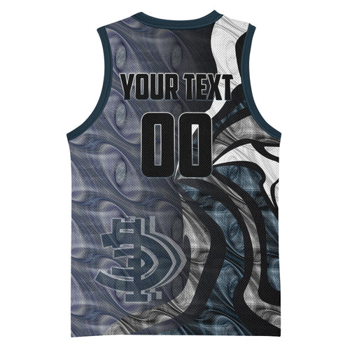 Personalised Carlton Basketball Jersey Trippy Psychedelic Abstract Art Mascot Football Fans