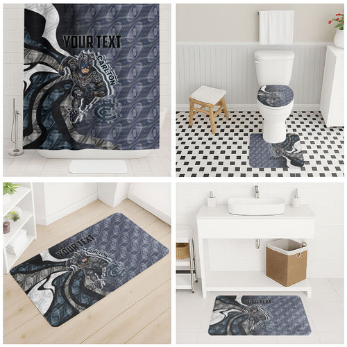 Personalised Carlton Bathroom Set Trippy Psychedelic Abstract Art Mascot Football Fans