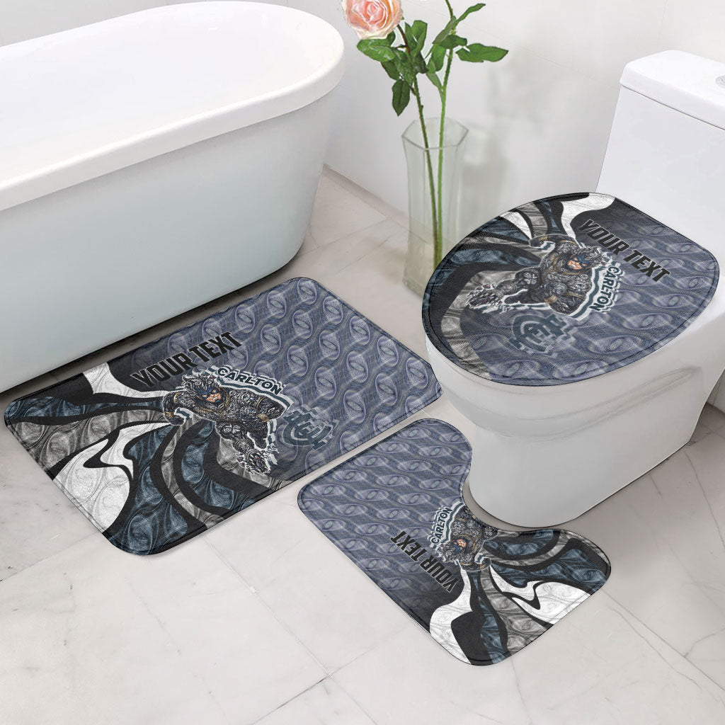 Personalised Carlton Bathroom Set Trippy Psychedelic Abstract Art Mascot Football Fans