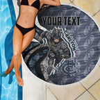 Personalised Carlton Beach Blanket Trippy Psychedelic Abstract Art Mascot Football Fans