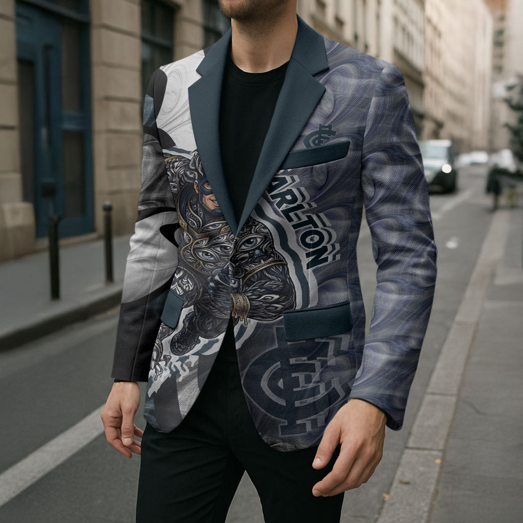 Personalised Carlton Blazer Trippy Psychedelic Abstract Art Mascot Football Fans