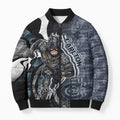 Personalised Carlton Bomber Puffer Jacket Trippy Psychedelic Abstract Art Mascot Football Fans