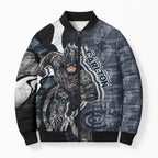 Personalised Carlton Bomber Puffer Jacket Trippy Psychedelic Abstract Art Mascot Football Fans