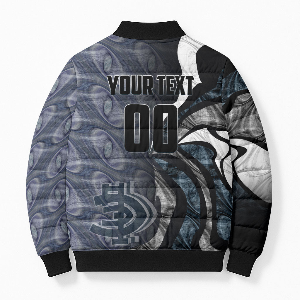 Personalised Carlton Bomber Puffer Jacket Trippy Psychedelic Abstract Art Mascot Football Fans