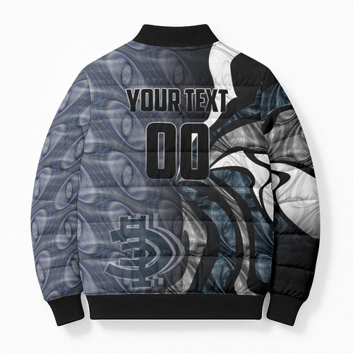 Personalised Carlton Bomber Puffer Jacket Trippy Psychedelic Abstract Art Mascot Football Fans