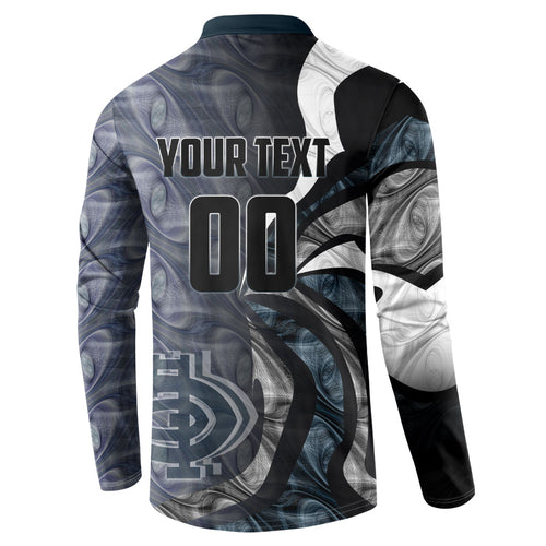 Personalised Carlton Button Sweatshirt Trippy Psychedelic Abstract Art Mascot Football Fans