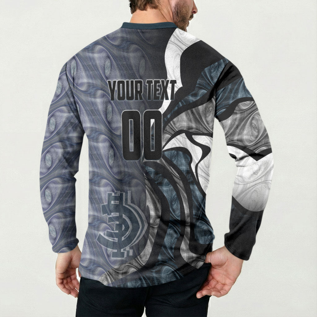 Personalised Carlton Button Sweatshirt Trippy Psychedelic Abstract Art Mascot Football Fans