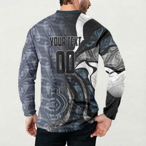 Personalised Carlton Button Sweatshirt Trippy Psychedelic Abstract Art Mascot Football Fans